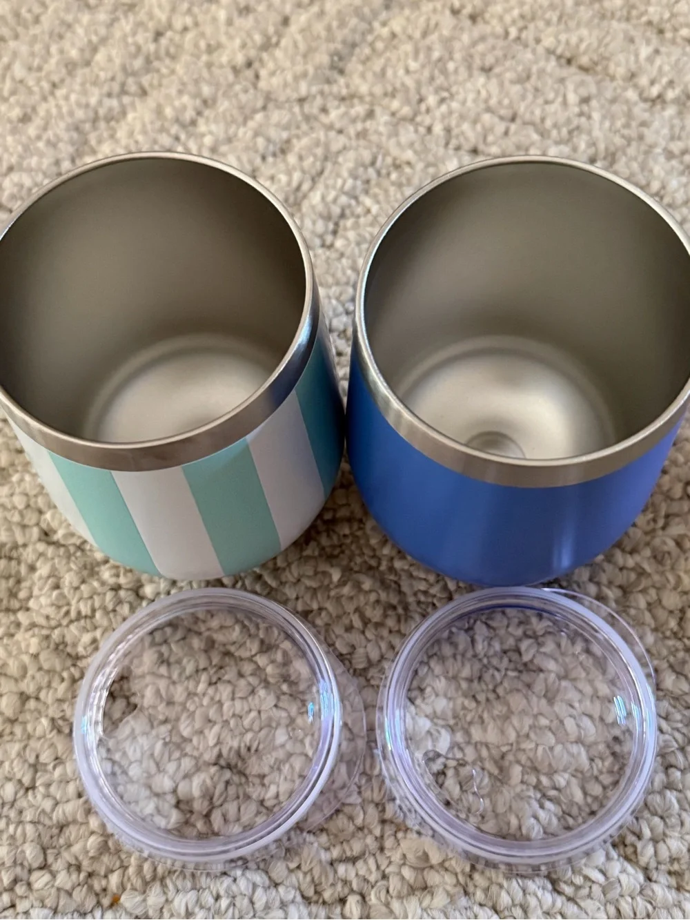 2 New - Dolly Parton Metal Wine Tumblers- Blue 12 oz. - Raised on Dolly